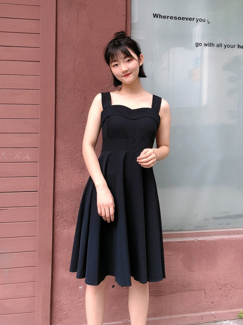 European Retro High-waisted Puffy Dress