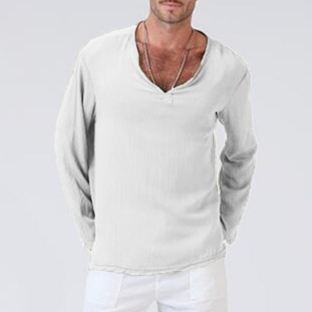 Cotton And Linen Ethnic Style Men's T-shirt Men