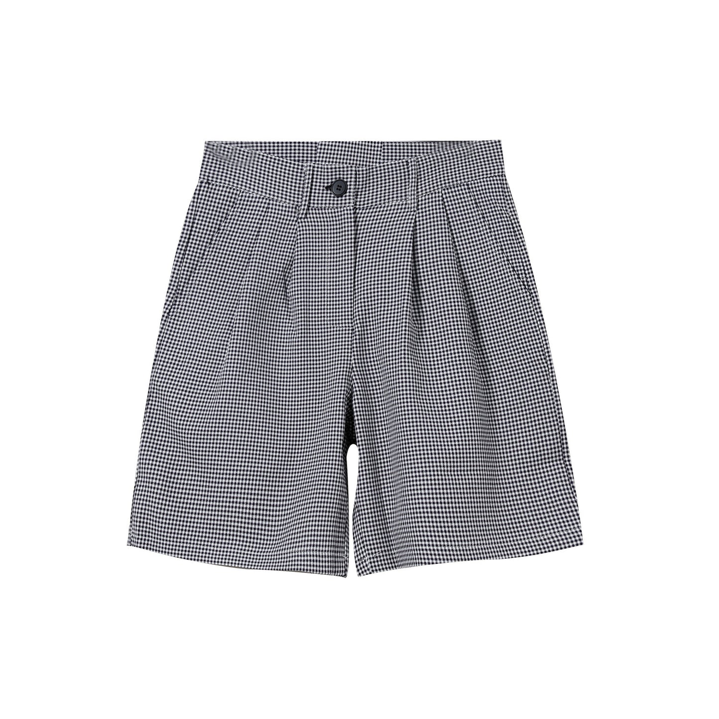 Trendy Plaid Casual Five-point Pants and Shirt