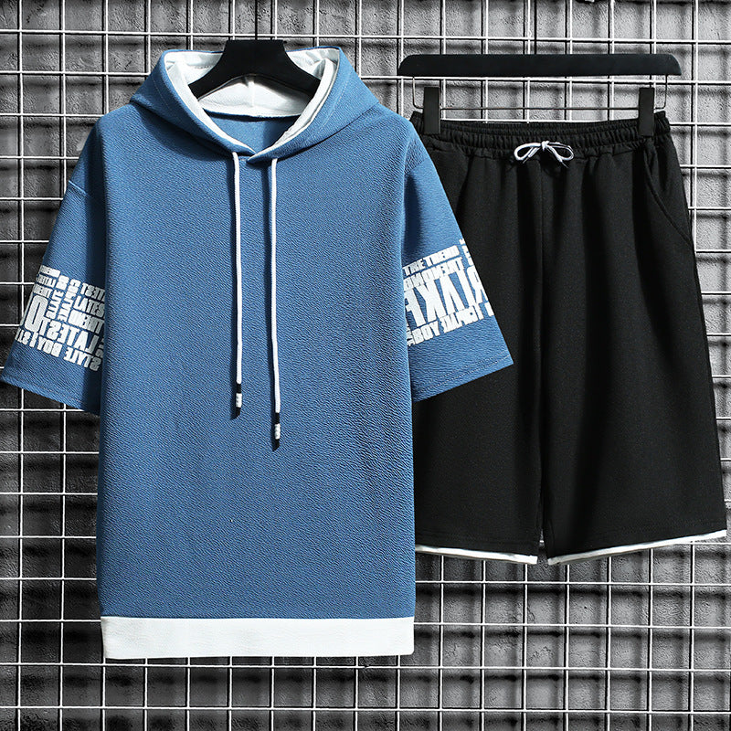 Loose Short-sleeved Hooded Sweater