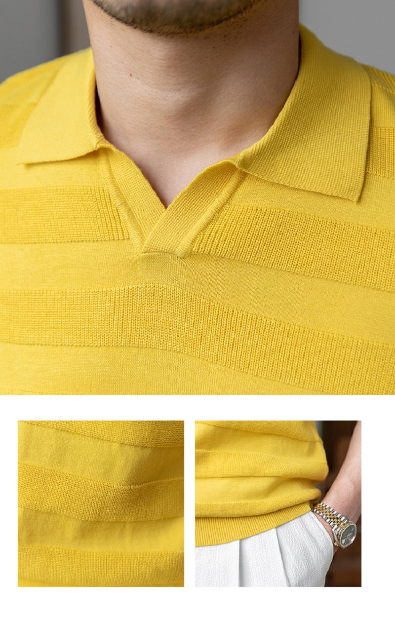 High-density Cotton Breathable Short-sleeved Slim Polo Shirt