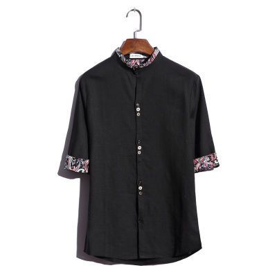 Japanese linen cropped sleeve men