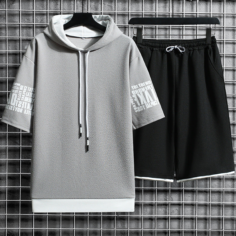 Loose Short-sleeved Hooded Sweater
