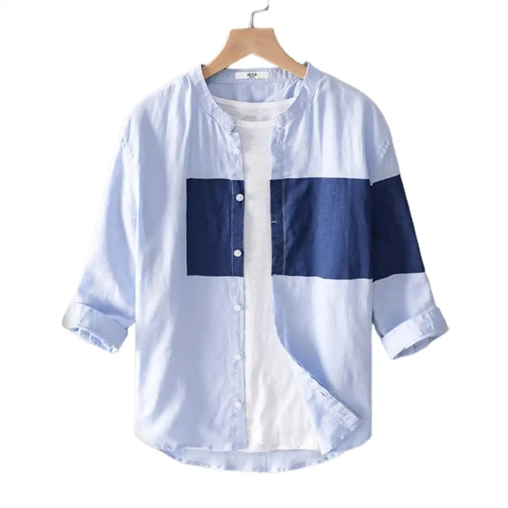 Casual Three-quarter Sleeve Men Shirt