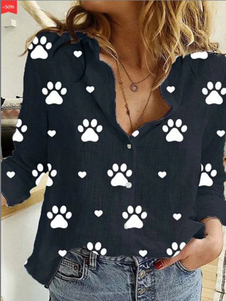 Polka Dot Cotton Linen Shirt