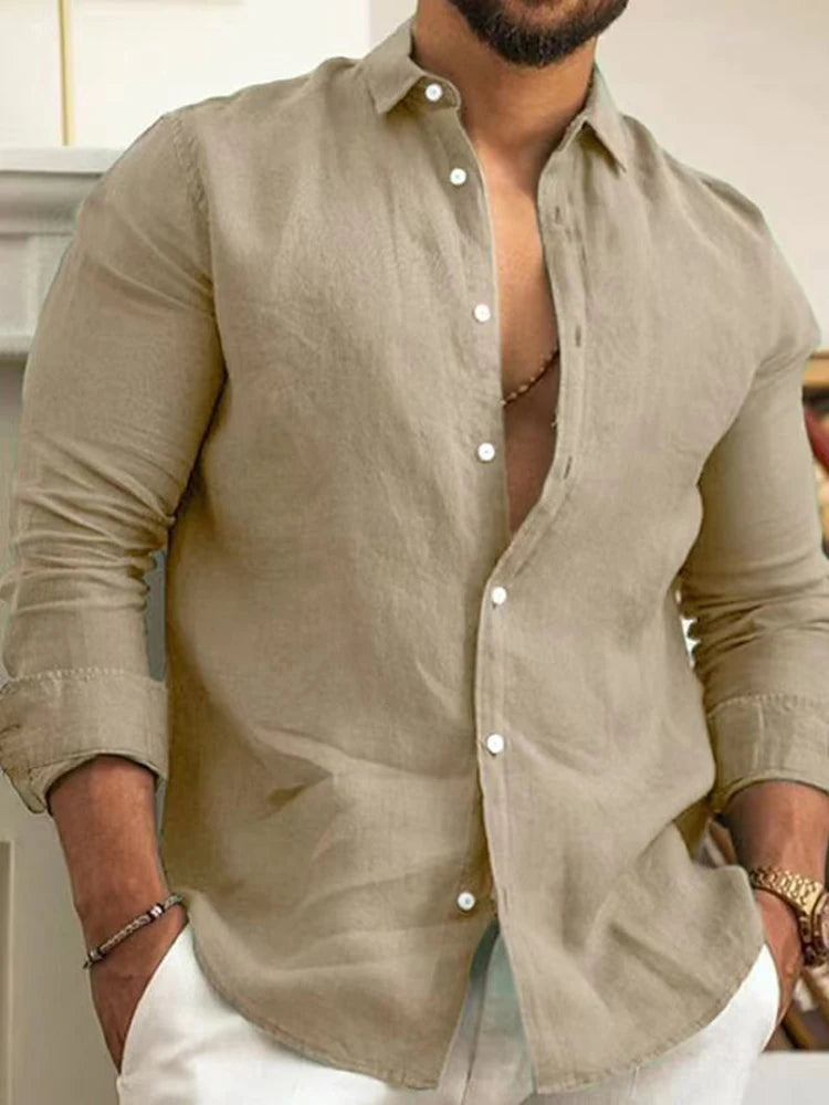 Cotton Linen Plain Shirt