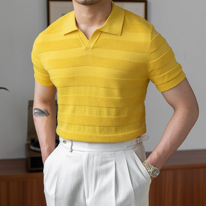 High-density Cotton Breathable Short-sleeved Slim Polo Shirt