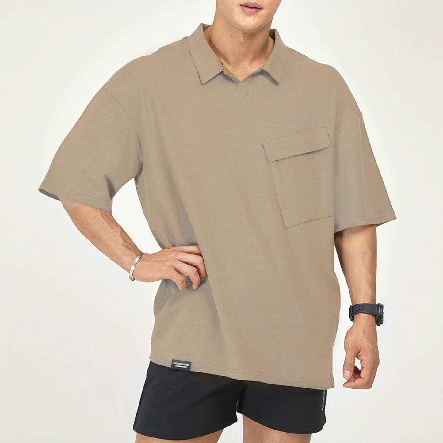 Short-sleeved Men's Loose Stretch POLO Shirt