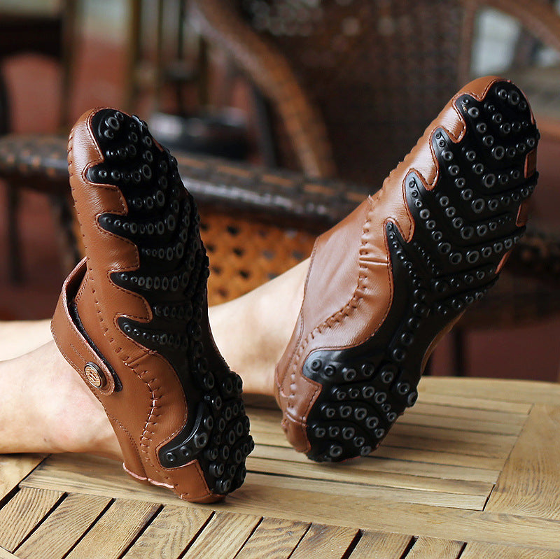 Casual Leather Shoes -  Korean Fashion  Men Shoes