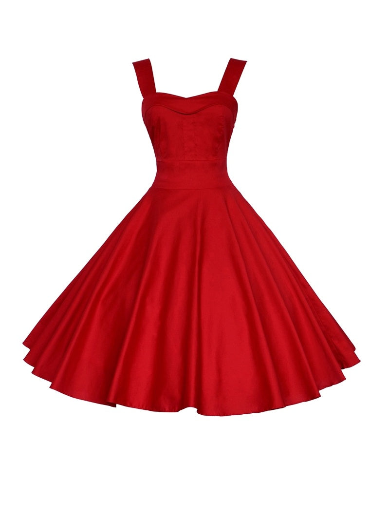 European Retro High-waisted Puffy Dress