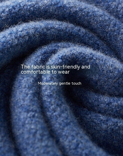 Solid Color Men's Polo Collar Thick Cashmere Sweater Loose Casual Knitted Bottoming Shirt
