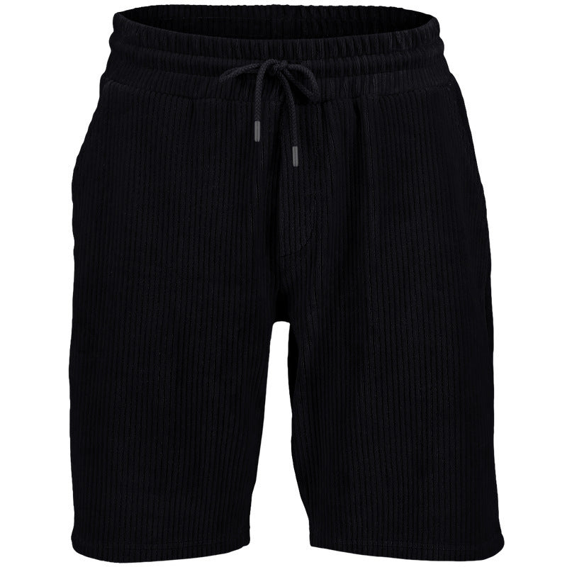 Men's Loose Solid Color Sports And Leisure Striped Set
