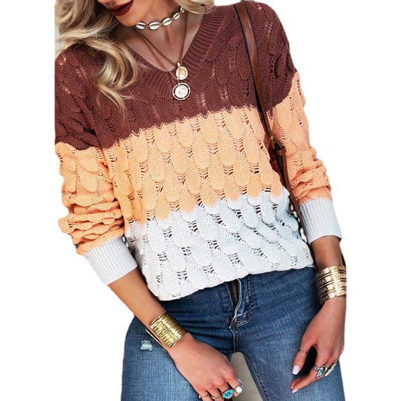 New V-Neck Long-Sleeved Sweater