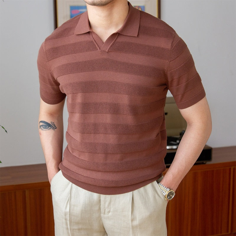 High-density Cotton Breathable Short-sleeved Slim Polo Shirt