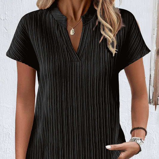 Fashion Women's Wear - Chiffon Open Tube Stand Collar T-shirt