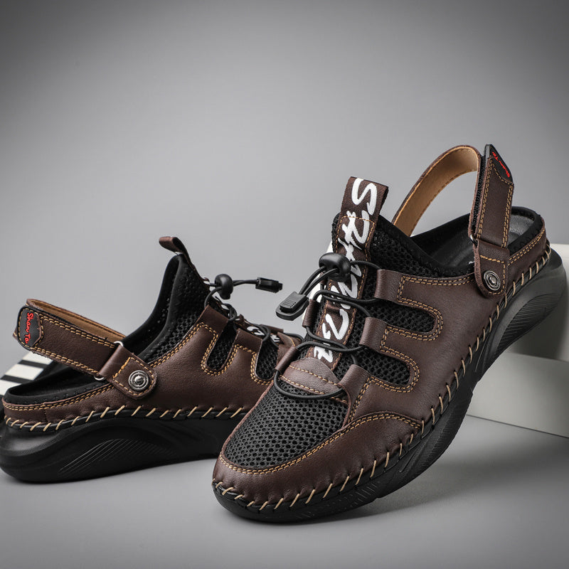 Men Top Layer Cowhide Casual Sandals