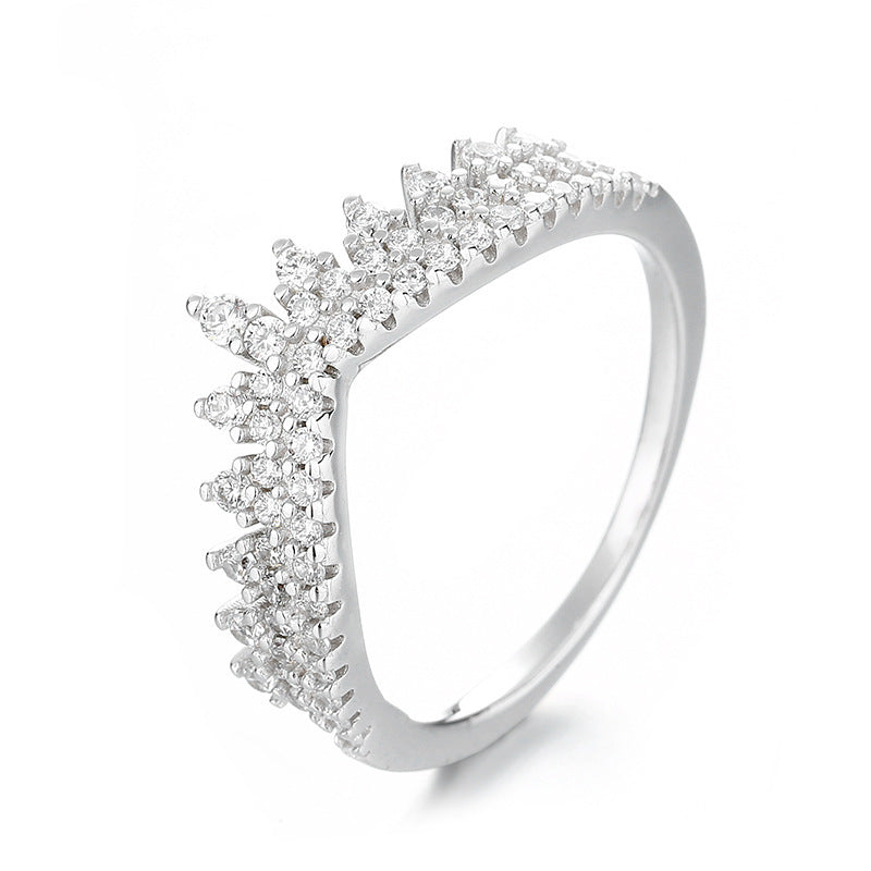 Diamond Crown Ring Creative Simple Temperament Female Ring