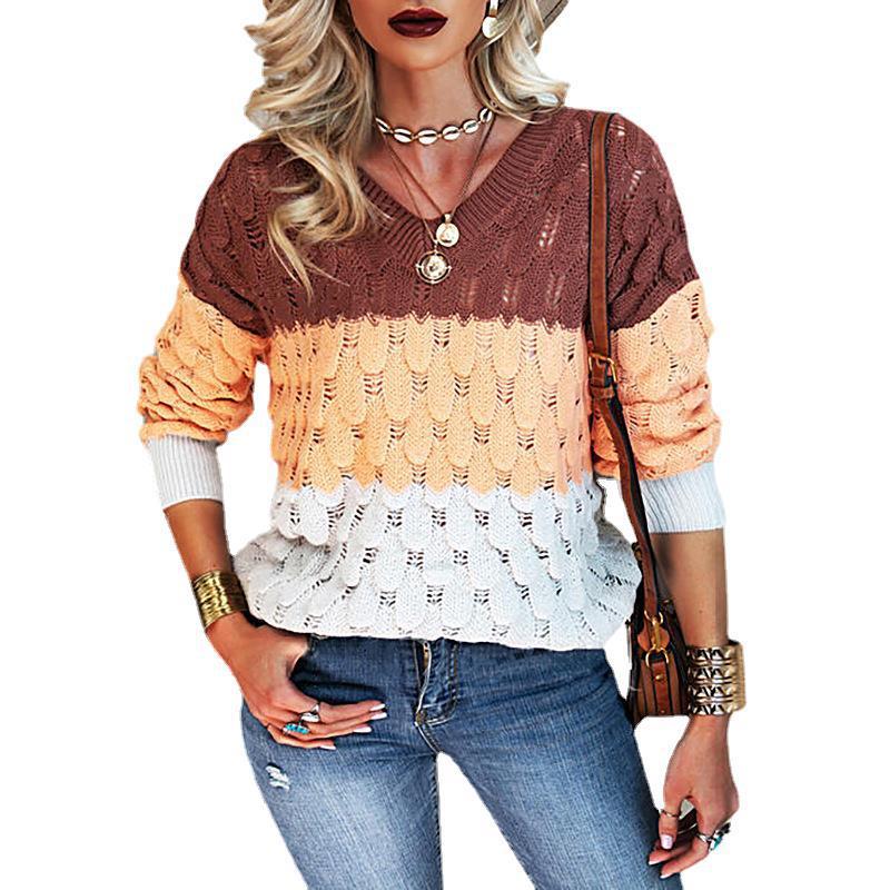 New V-Neck Long-Sleeved Sweater