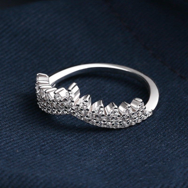 Diamond Crown Ring Creative Simple Temperament Female Ring