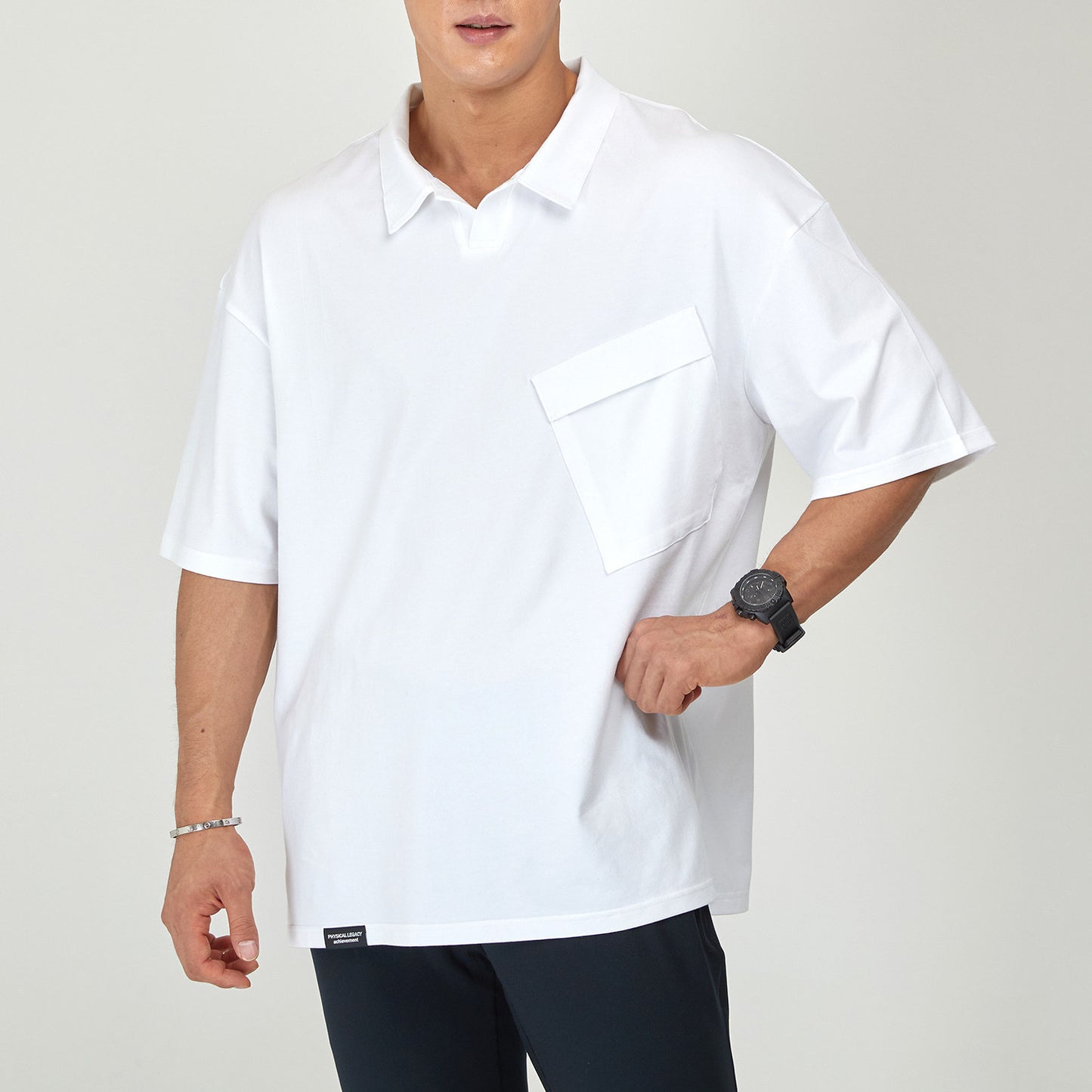 Short-sleeved Men's Loose Stretch POLO Shirt