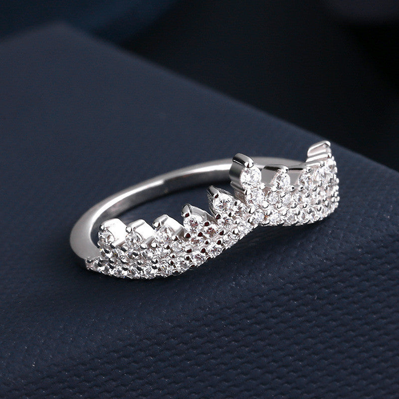 Diamond Crown Ring Creative Simple Temperament Female Ring