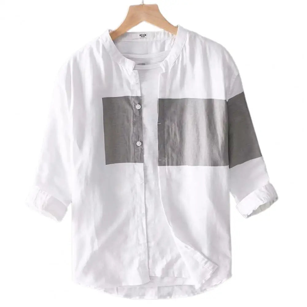 Casual Three-quarter Sleeve Men Shirt