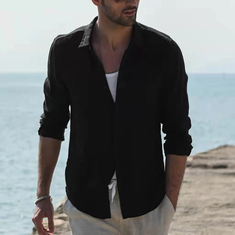 Masculina  Streetwear Shirt - Cotton Linen