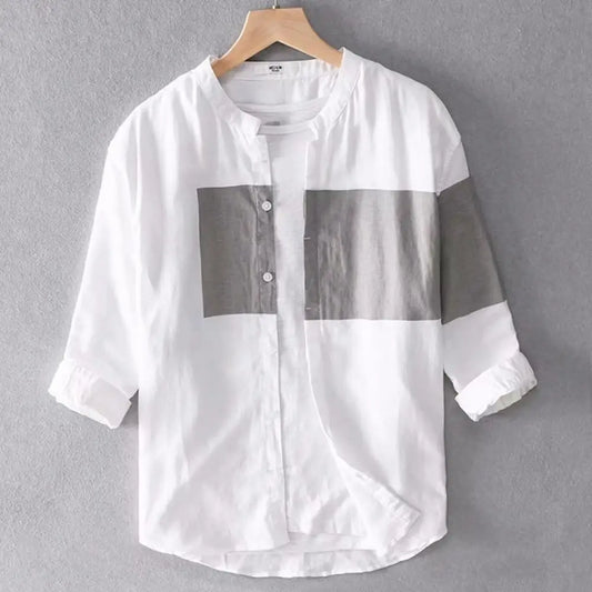 Casual Three-quarter Sleeve Men Shirt