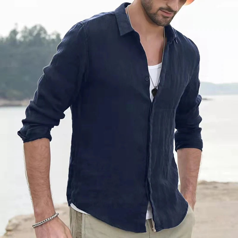 Masculina  Streetwear Shirt - Cotton Linen
