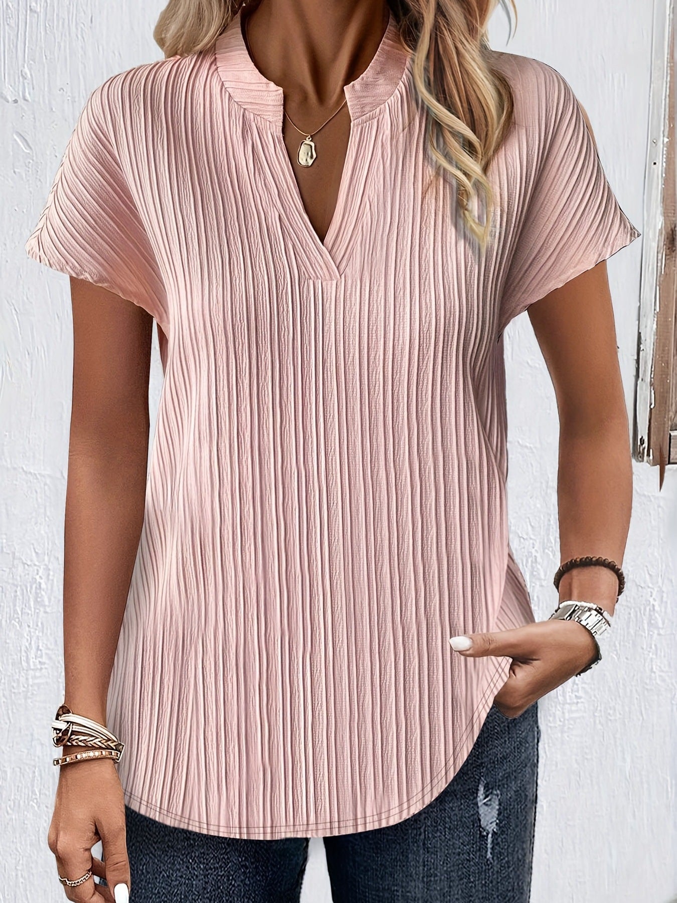 Fashion Women's Wear - Chiffon Open Tube Stand Collar T-shirt