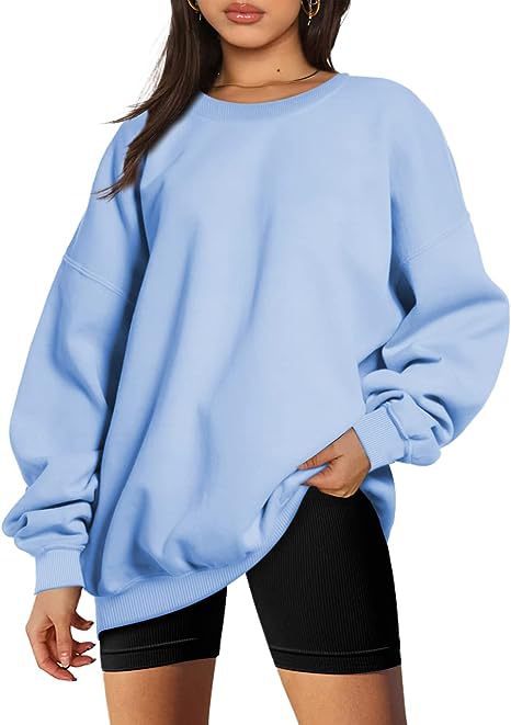 Women's Fashion Casual Round Neck Pullover Loose Casual Brushed Hoody