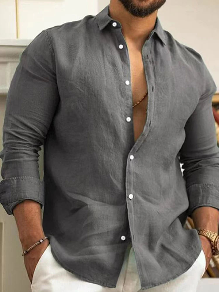 Cotton Linen Plain Shirt