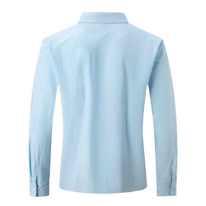 Men's Linen Long-Sleeved Shirts - 100%Cotton