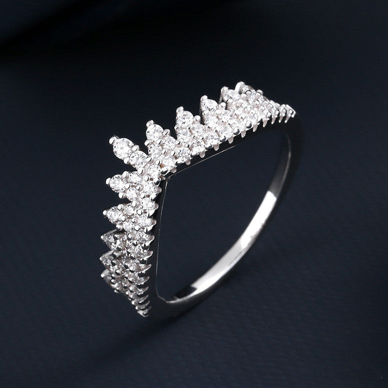 Diamond Crown Ring Creative Simple Temperament Female Ring