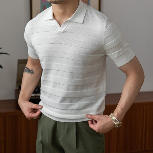 High-density Cotton Breathable Short-sleeved Slim Polo Shirt