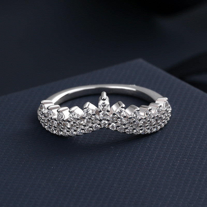 Diamond Crown Ring Creative Simple Temperament Female Ring
