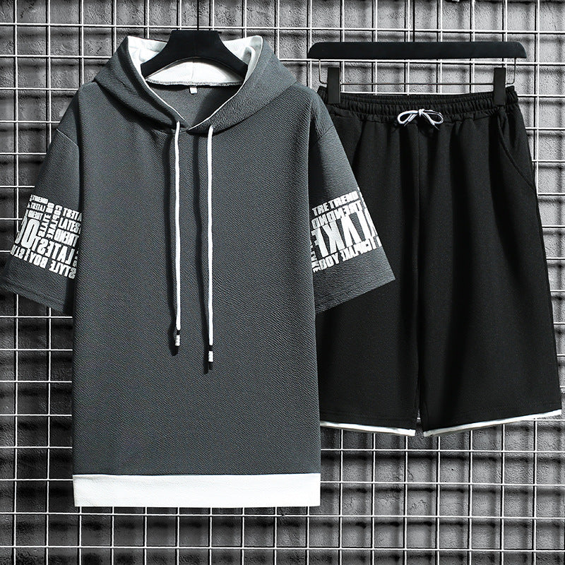 Loose Short-sleeved Hooded Sweater